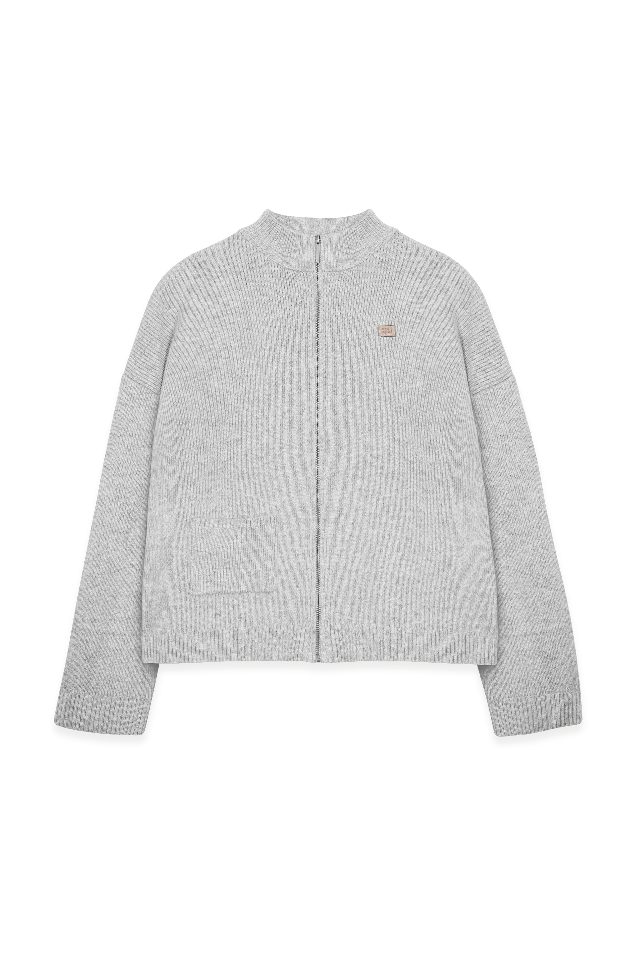 Originals Knit Zip Up in Light Grey